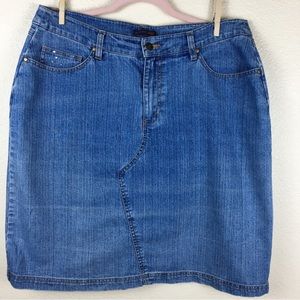 Andre Bini Women's Stretch Denim Jeans Skirt with Bling Pocket Detail Size 12